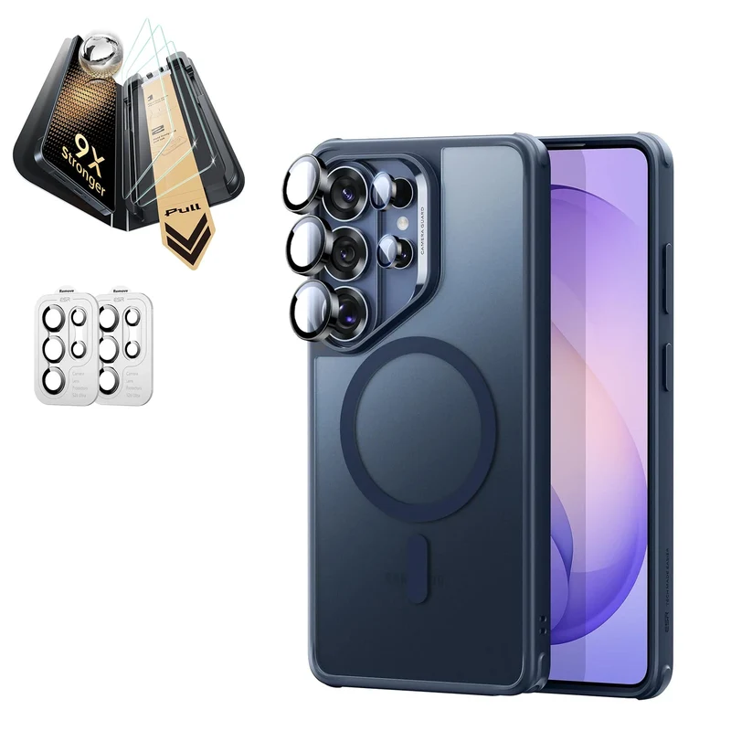 Galaxy S26 Ultra Bundle Classic Hybrid Magnetic Case and Armorite® Pro Screen Protector - Frosted Blue