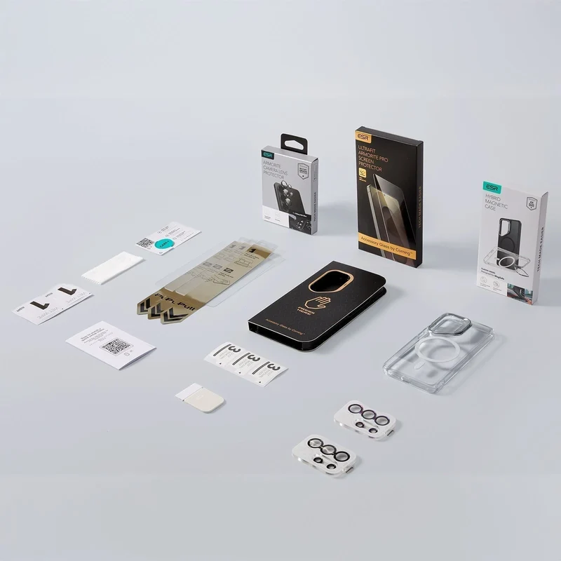 Galaxy S26 Ultra Bundle Classic Hybrid Magnetic Case (Stash Stand) and Armorite® Pro Screen Protector - Clear Black