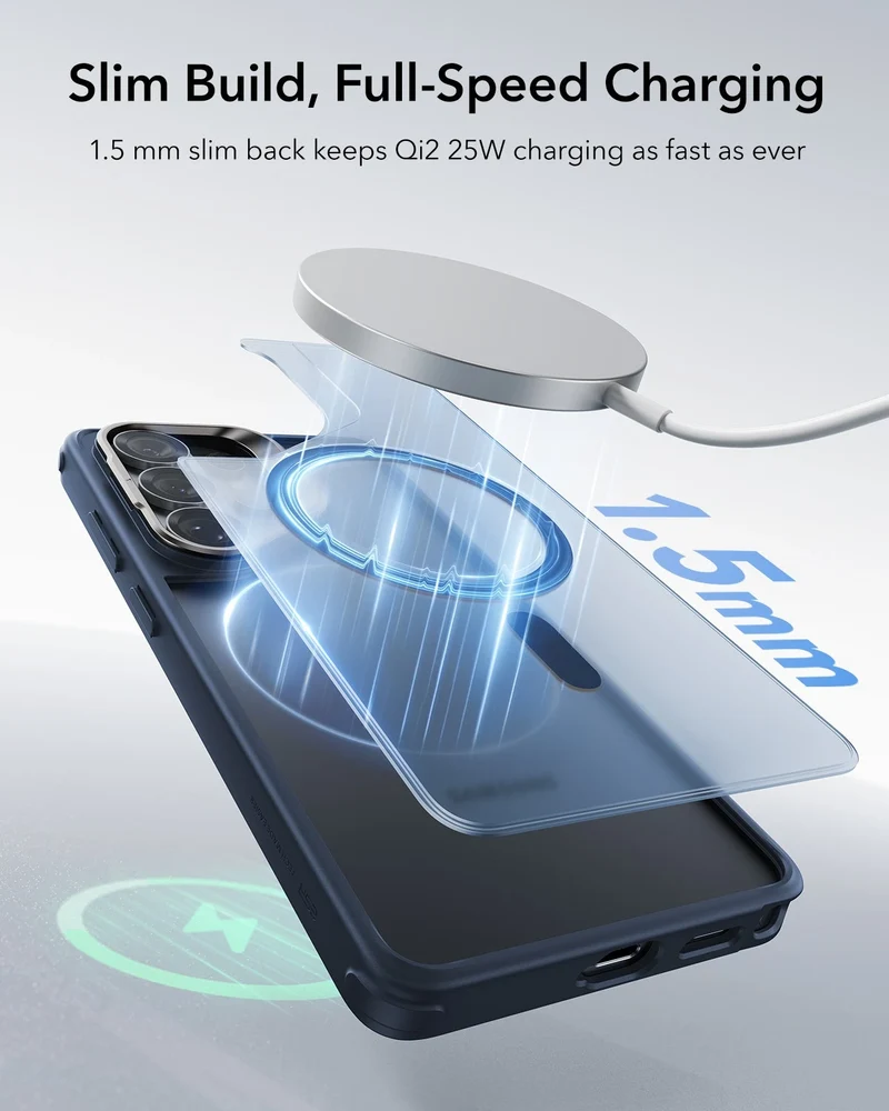 Galaxy S26 Ultra Bundle Classic Hybrid Magnetic Case (Stash Stand) and Armorite® Privacy Screen Protector - Frosted Blue
