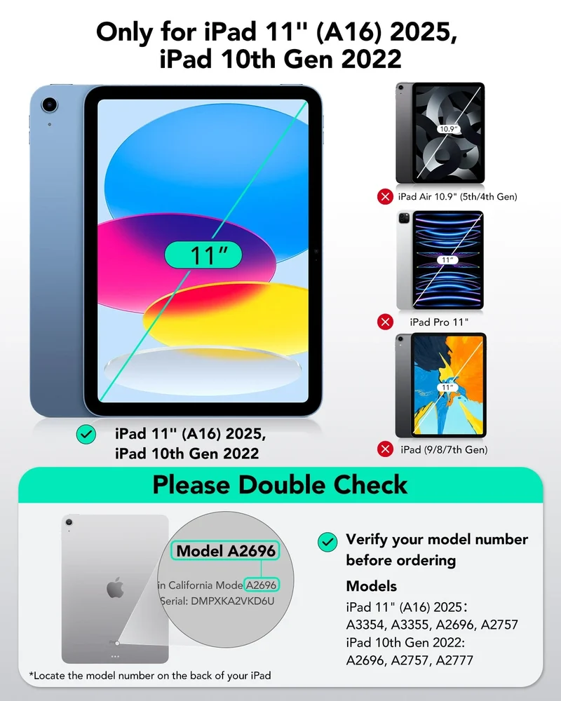 iPad 10th Gen Flex Keyboard Case (Detachable) - US Layout-Blue