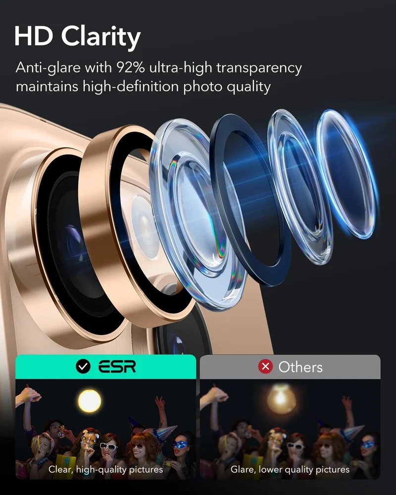 iPhone 16 Pro Max/Pro Armorite Camera Lens Protectors - Desert Titanium