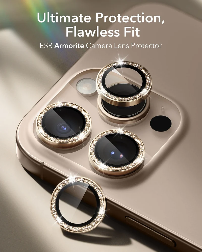 iPhone 16 Pro Max/Pro Armorite Camera Lens Protectors - Desert Titanium Shimmer