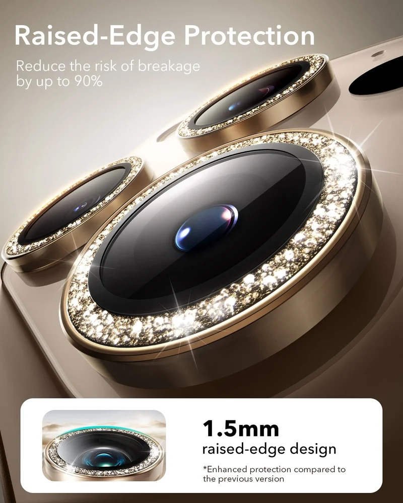 iPhone 16 Pro Max/Pro Armorite Camera Lens Protectors - Desert Titanium Shimmer