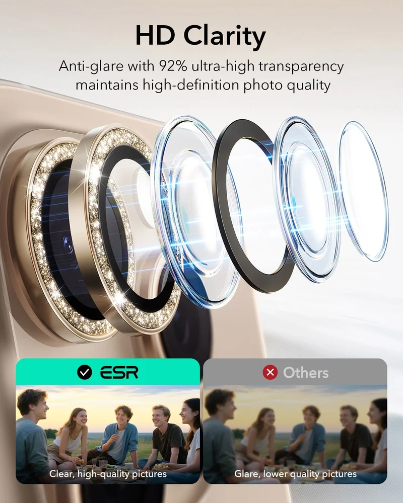iPhone 16 Pro Max/Pro Armorite Camera Lens Protectors - Desert Titanium Shimmer