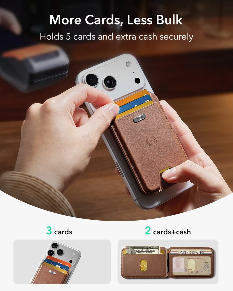 Geo Magnetic Wallet Stand - Brown