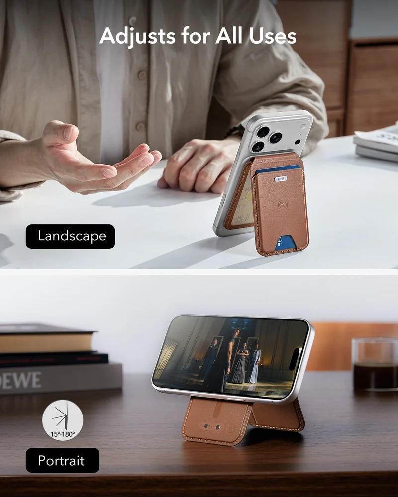 Geo Magnetic Wallet Stand - Brown