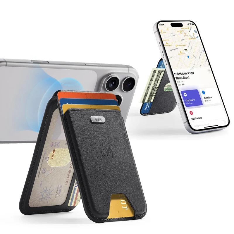 Geo Magnetic Wallet Stand - Black