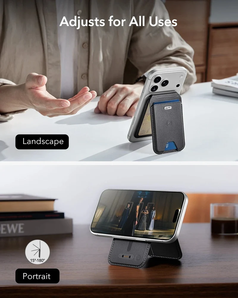 Geo Magnetic Wallet Stand - Black