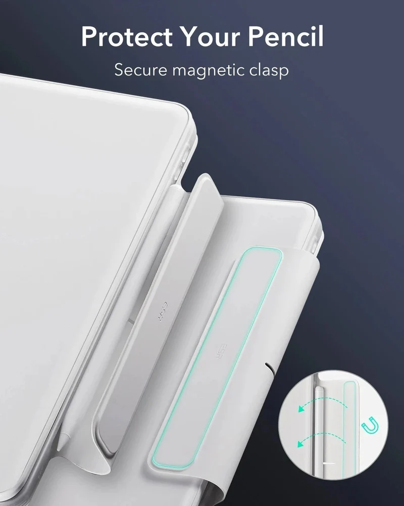 iPad Pro 13ʺ (2025) Rebound Magnetic Keyboard Case 360 Pencil Bundle - US Layout-White