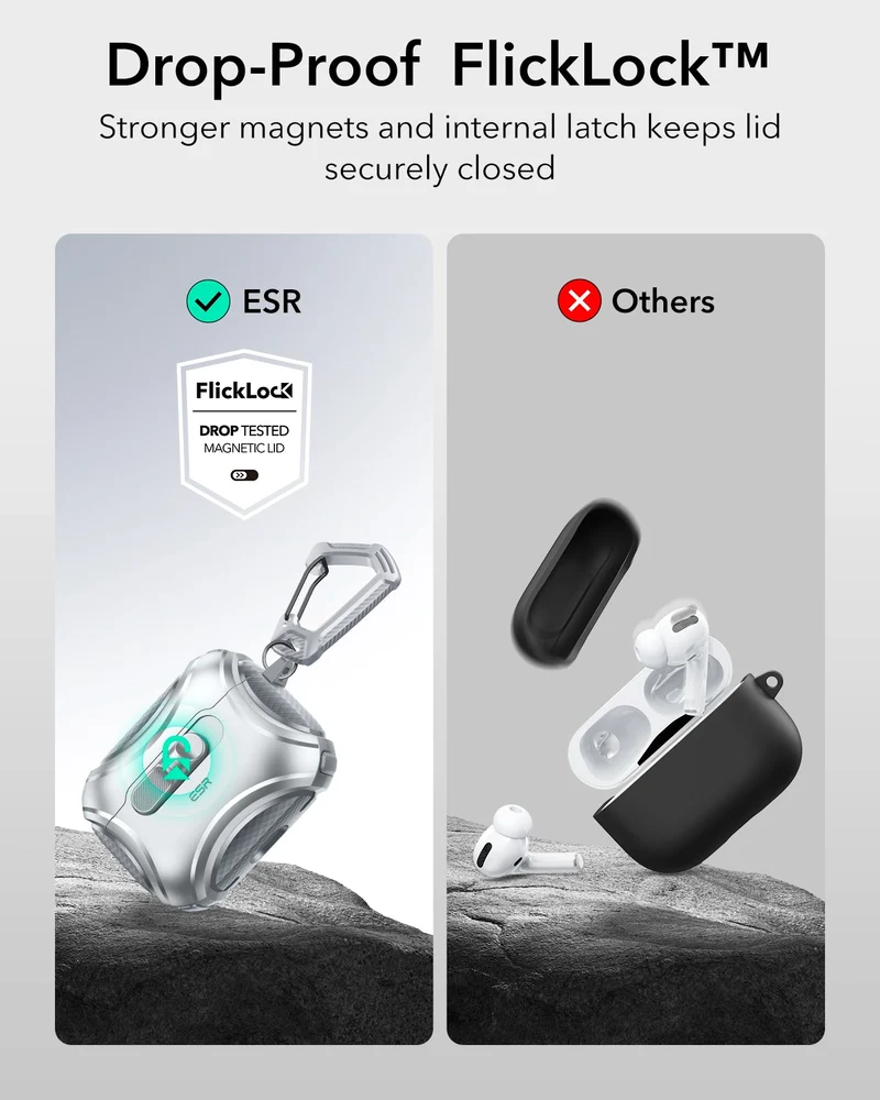 AirPods Pro 3 Cyber FlickLock Magnetic Case - Gray