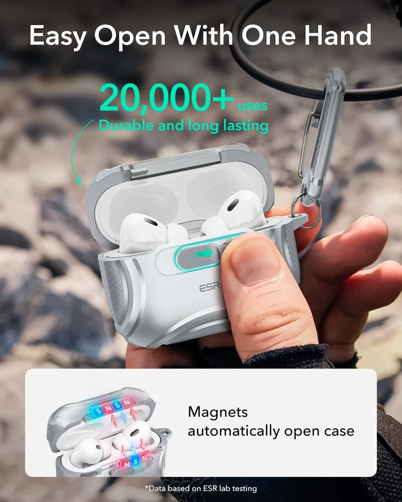 AirPods Pro 3 Cyber FlickLock Magnetic Case - Gray