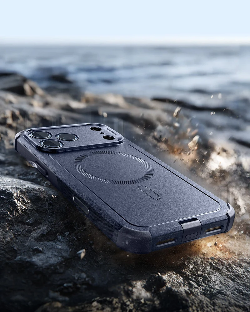 iPhone 17 Pro Max Cyber Tough Magnetic Case (Camera Control) - Navy Blue