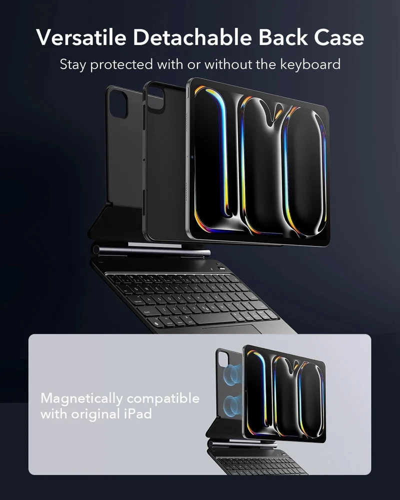 iPad Pro 11” (2025) Rebound Magnetic Keyboard Case 360 - US Layout-Black