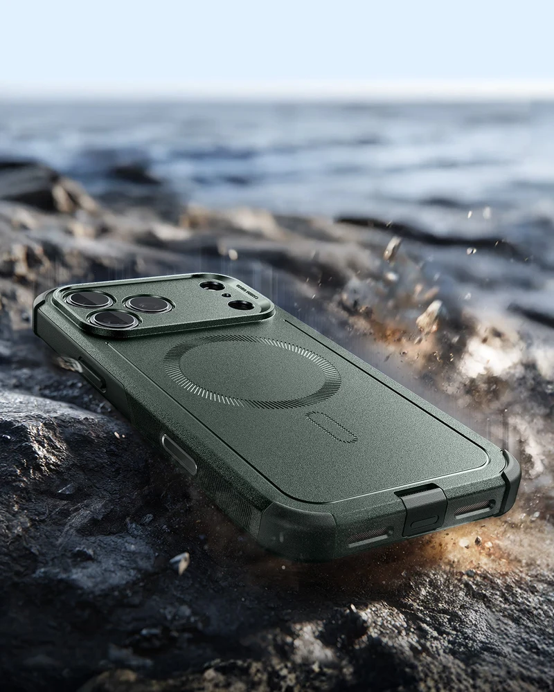iPhone 17 Pro Max Cyber Tough Magnetic Case (Camera Control) - Olive Green
