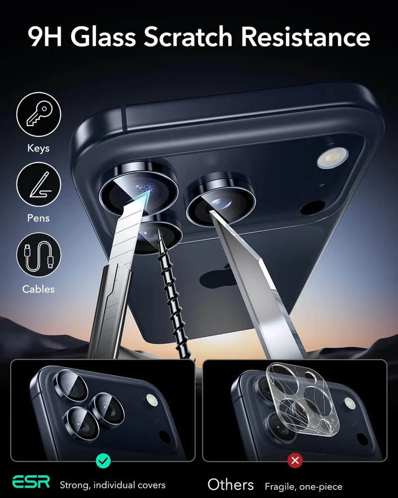 iPhone 17 Pro Max/17 Pro Armorite®️ Camera Lens Protector - Blue