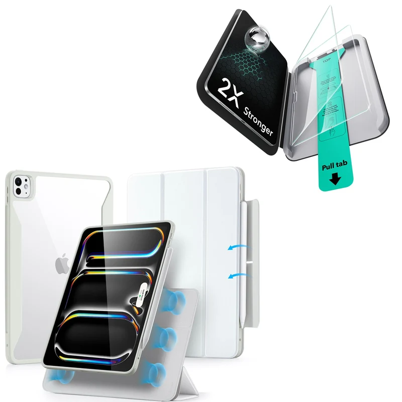 iPad Pro 13ʺ (2025) Rebound Case and Screen Protector Bundle - Brilliant White