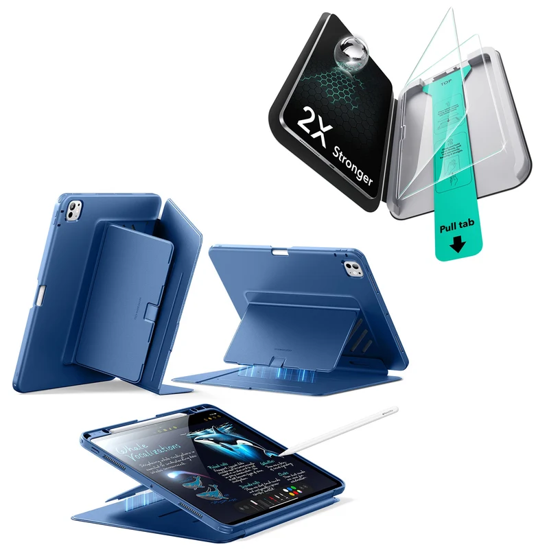 iPad Pro 13ʺ (2025) Flip Magnetic Protection Bundle - Navy Blue