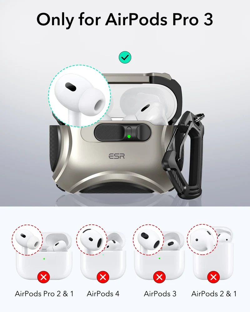 AirPods Pro 3 Cyber FlickLock Magnetic Case - Titanium