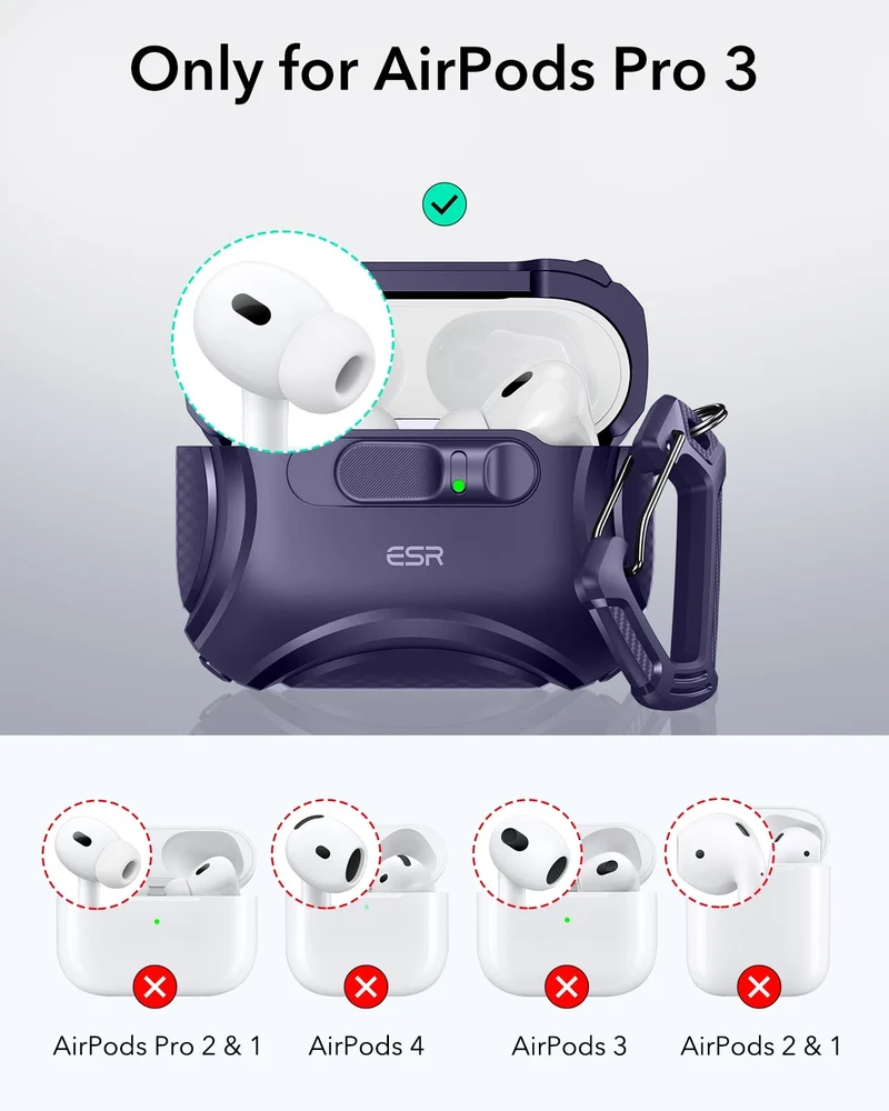 AirPods Pro 3 Cyber FlickLock Magnetic Case - Purple