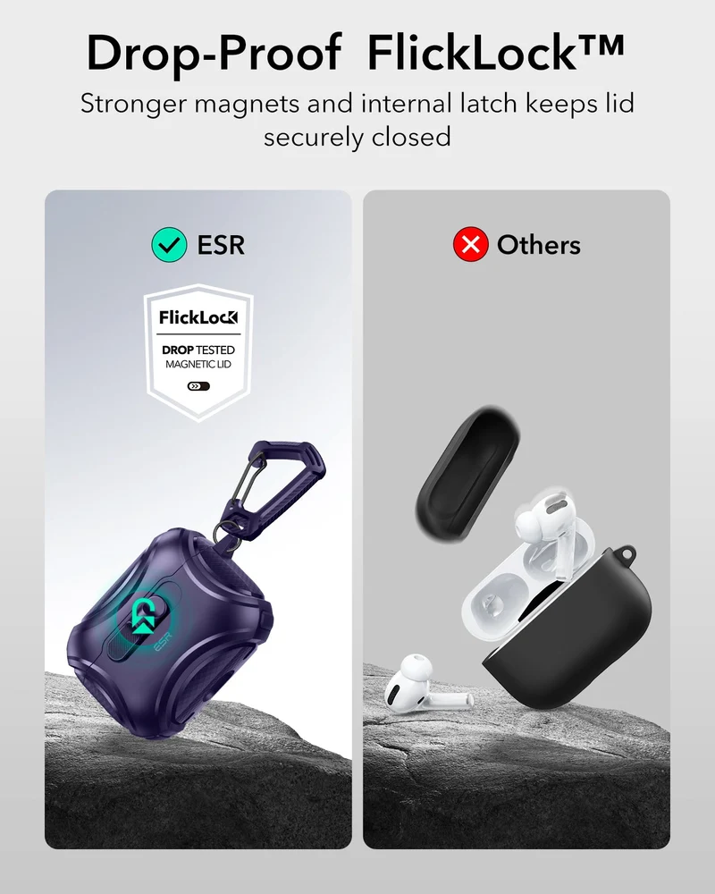 AirPods Pro 3 Cyber FlickLock Magnetic Case - Purple