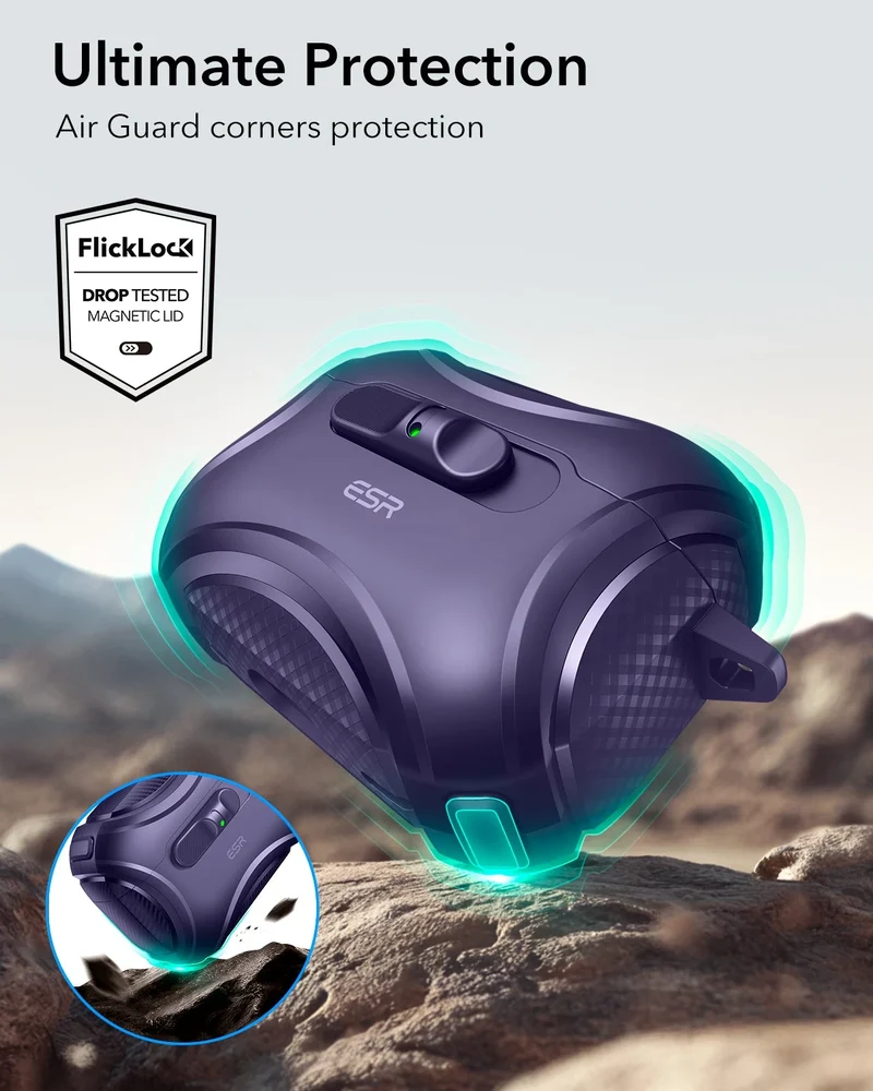 AirPods Pro 3 Cyber FlickLock Magnetic Case - Purple