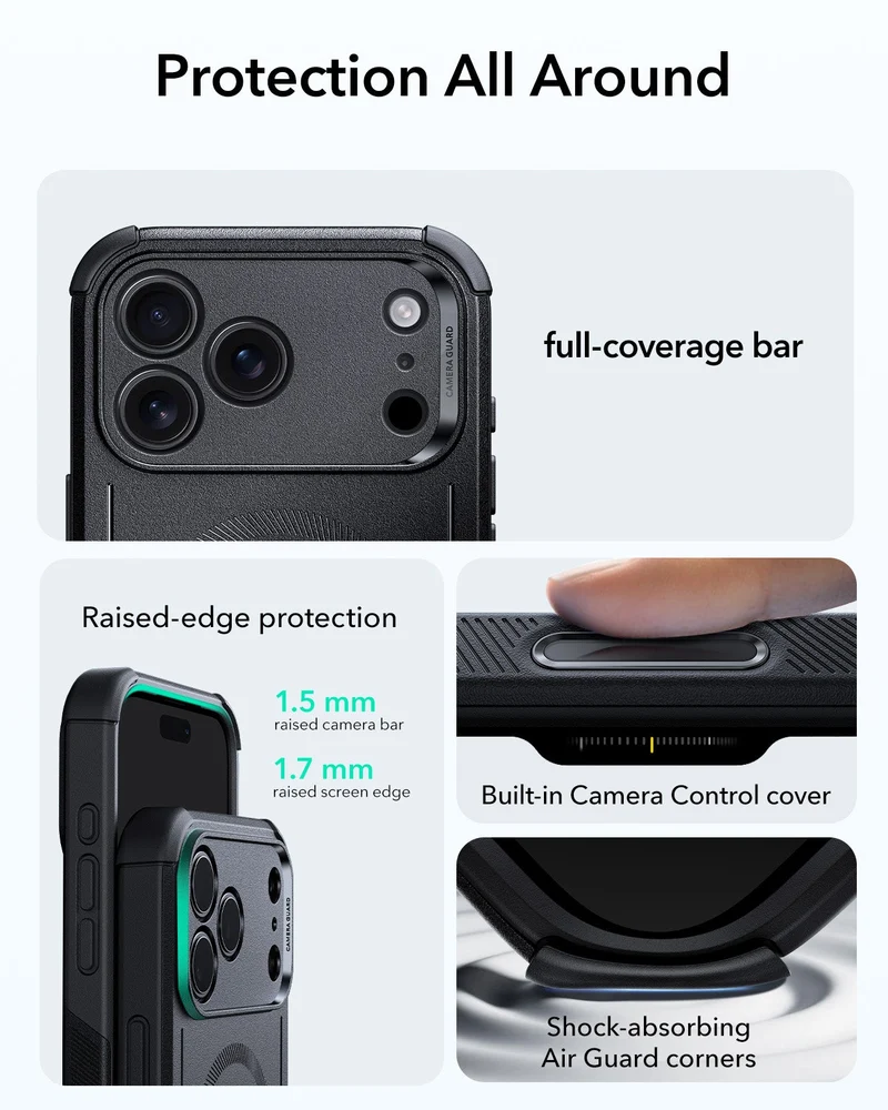 iPhone 17 Pro Max Cyber Tough Magnetic Case (Camera Control) - Black