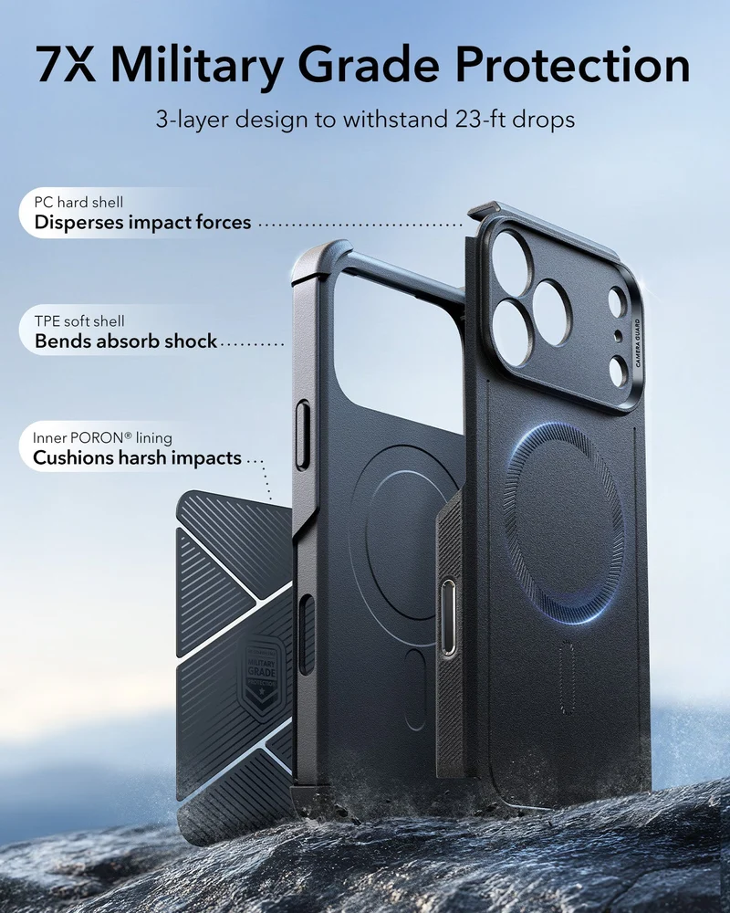 iPhone 17 Pro Max Cyber Tough Magnetic Case (Camera Control) - Black
