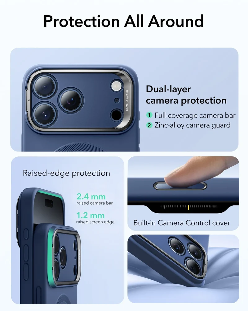 iPhone 17 Pro Max Cloud Soft Magnetic Case (Camera Control, Stash Stand) - Navy Blue