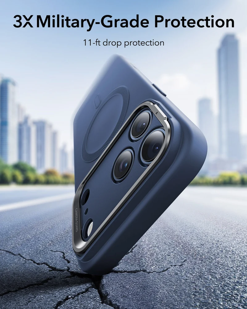 iPhone 17 Pro Max Cloud Soft Magnetic Case (Camera Control, Stash Stand) - Navy Blue