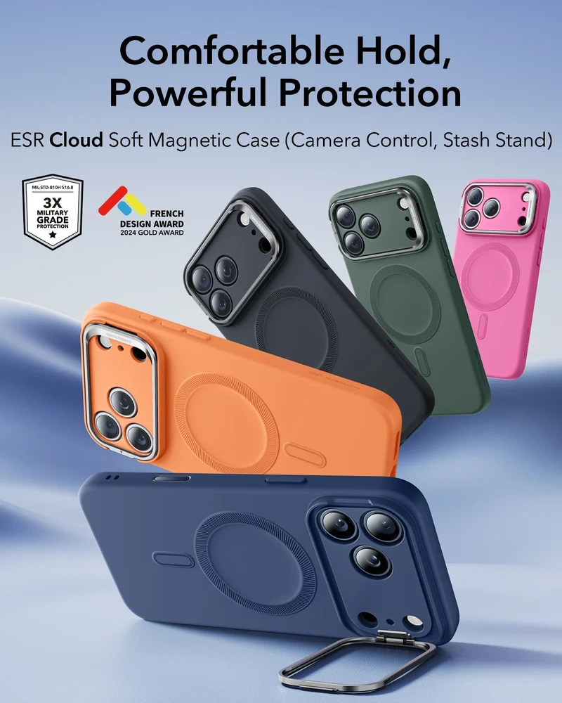 iPhone 17 Pro Cloud Soft Magnetic Case (Camera Control, Stash Stand) - Navy Blue