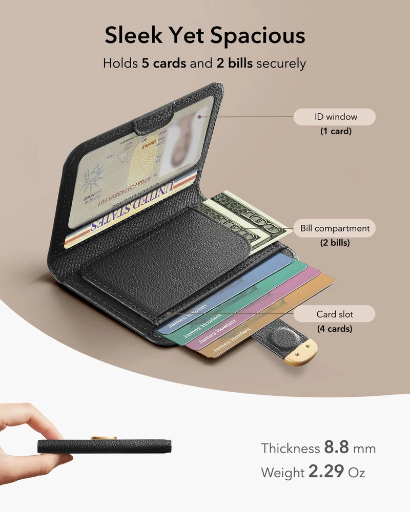 Aura Clutch Magnetic Wallet - Black