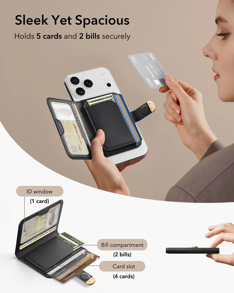 Aura Clutch Magnetic Wallet - Black