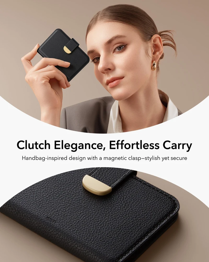 Aura Clutch Magnetic Wallet - Black