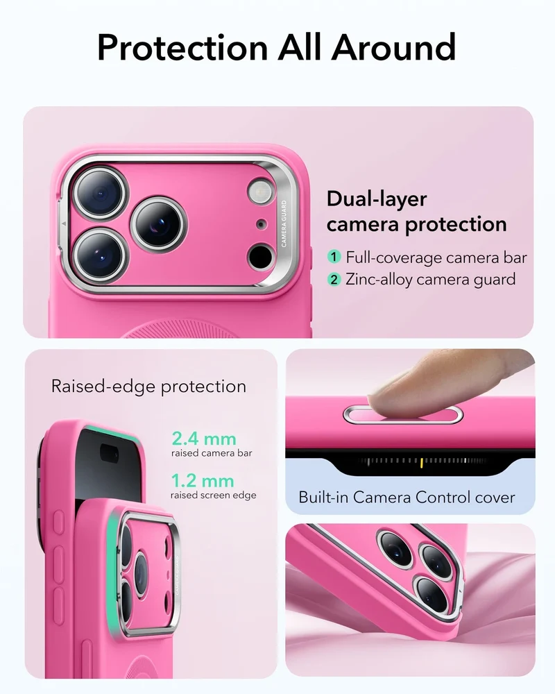 iPhone 17 Pro Max Cloud Soft Magnetic Case (Camera Control, Stash Stand) - Rosy Pink