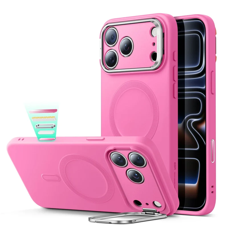 iPhone 17 Pro Cloud Soft Magnetic Case (Camera Control, Stash Stand) - Rosy Pink