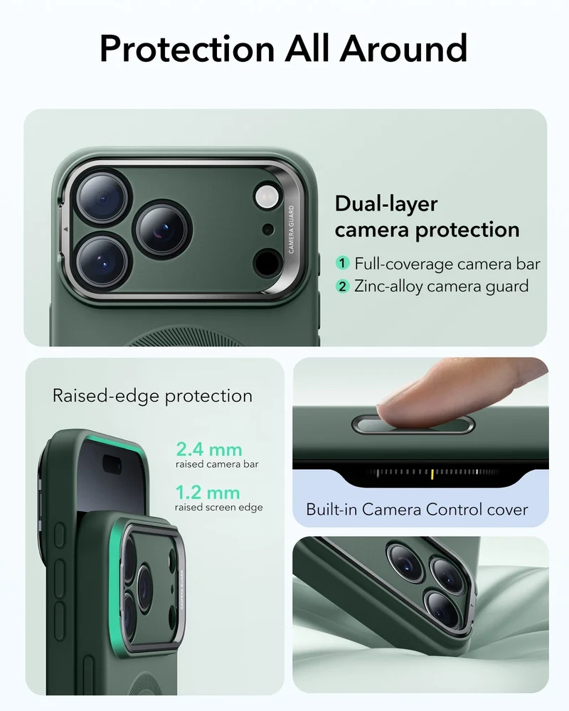 iPhone 17 Pro Cloud Soft Magnetic Case (Camera Control, Stash Stand) - Olive Green