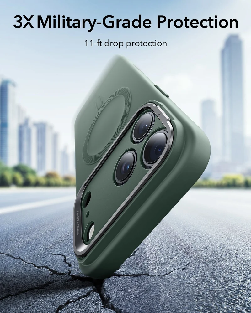 iPhone 17 Pro Cloud Soft Magnetic Case (Camera Control, Stash Stand) - Olive Green