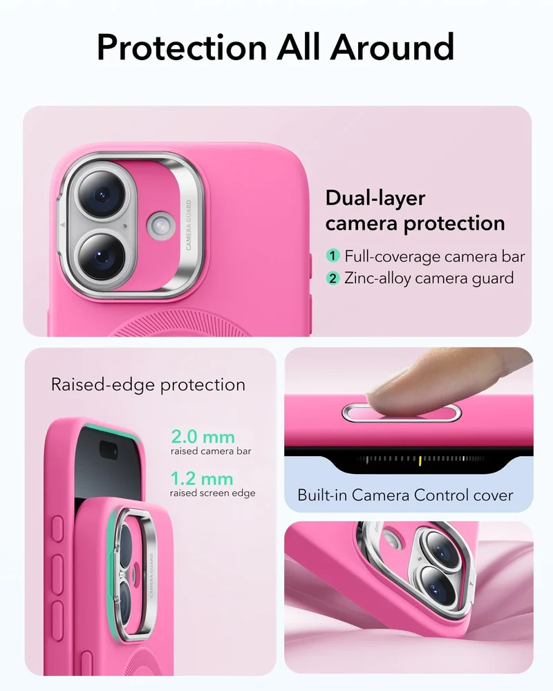 iPhone 17 Cloud Soft Magnetic Case (Camera Control, Stash Stand) - Rosy Pink