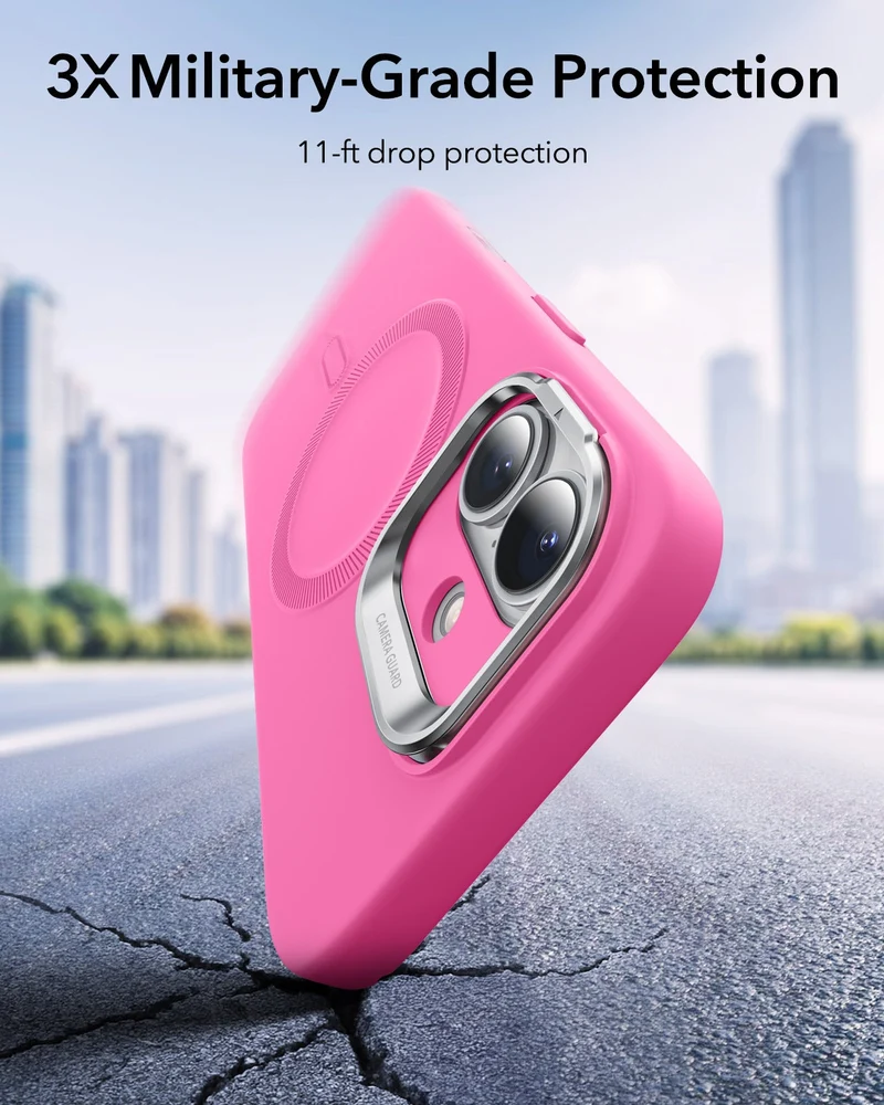 iPhone 17 Cloud Soft Magnetic Case (Camera Control, Stash Stand) - Rosy Pink