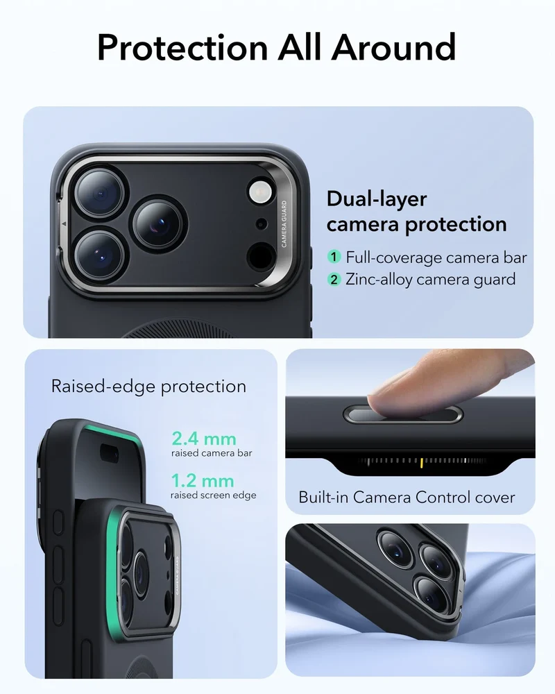 iPhone 17 Pro Max Cloud Soft Magnetic Case (Camera Control, Stash Stand) - Black