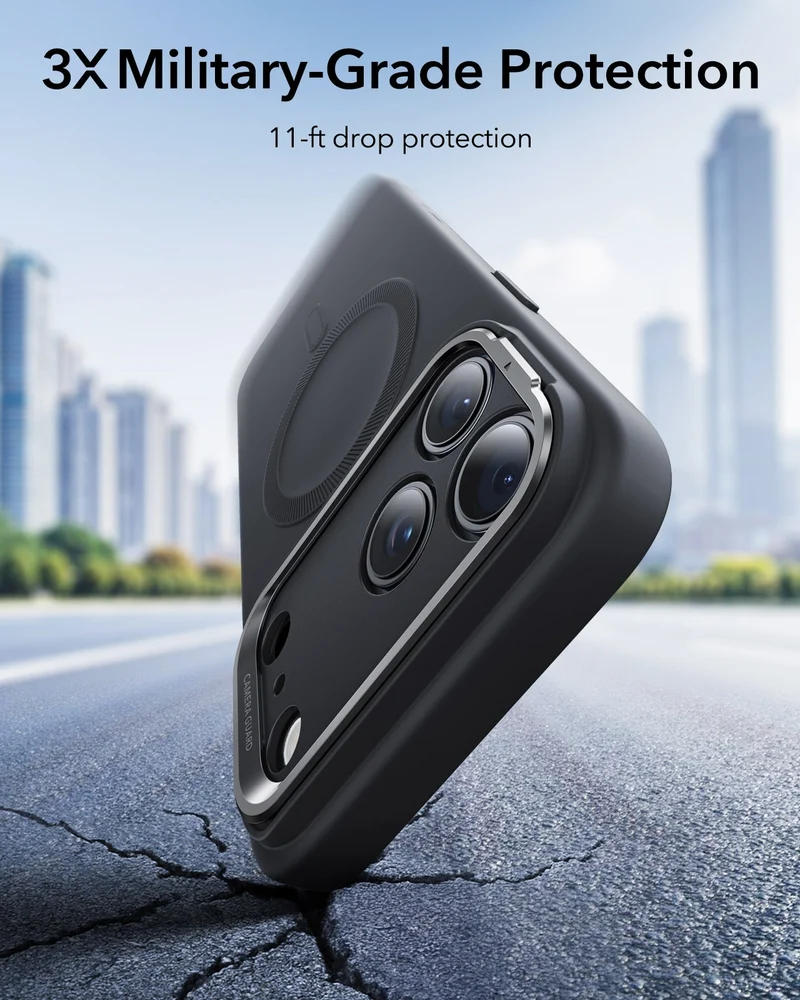 iPhone 17 Pro Cloud Soft Magnetic Case (Camera Control, Stash Stand) - Black