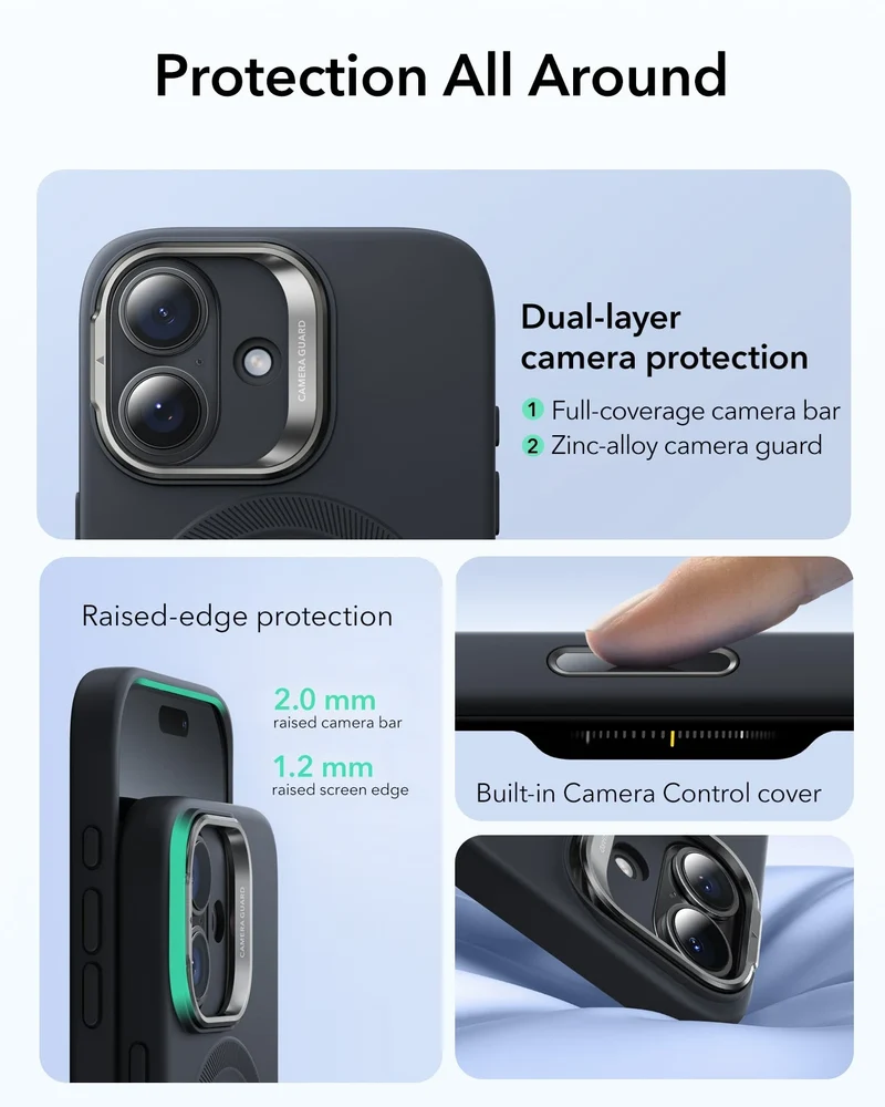 iPhone 17 Cloud Soft Magnetic Case (Camera Control, Stash Stand) - Black
