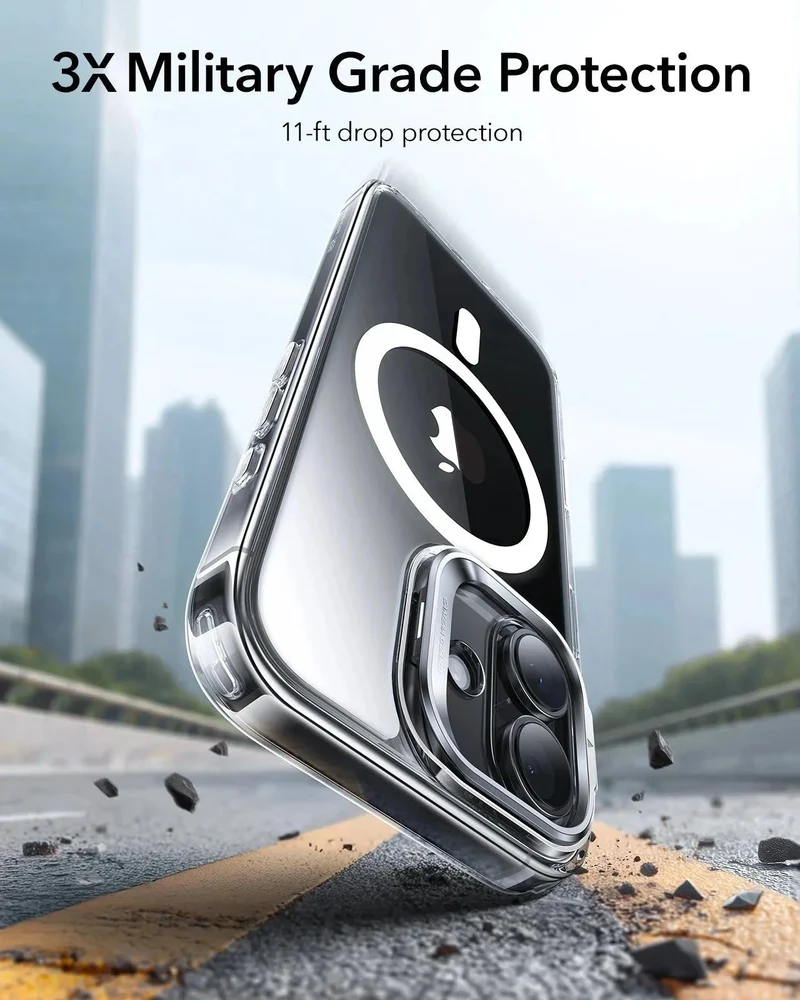 iPhone 17 Bundle Classic Hybrid Magnetic Case (Camera Control, Stash Stand) and Armorite Privacy Screen Protector - Clear