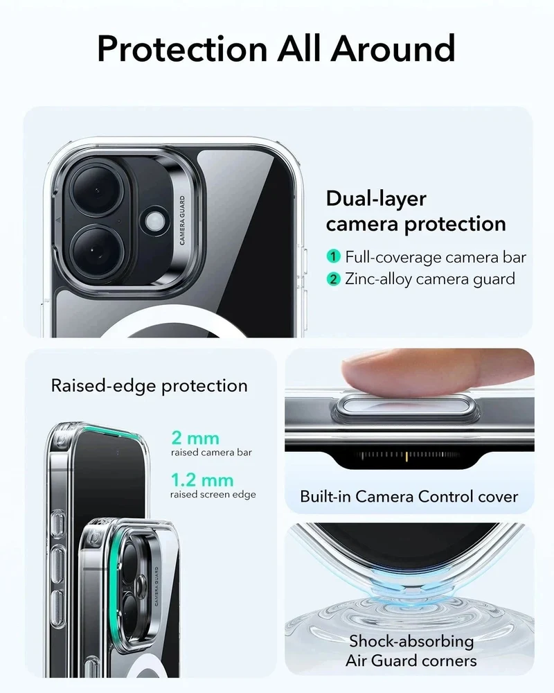 iPhone 17 Bundle Classic Hybrid Magnetic Case (Camera Control, Stash Stand) and Armorite Privacy Screen Protector - Clear