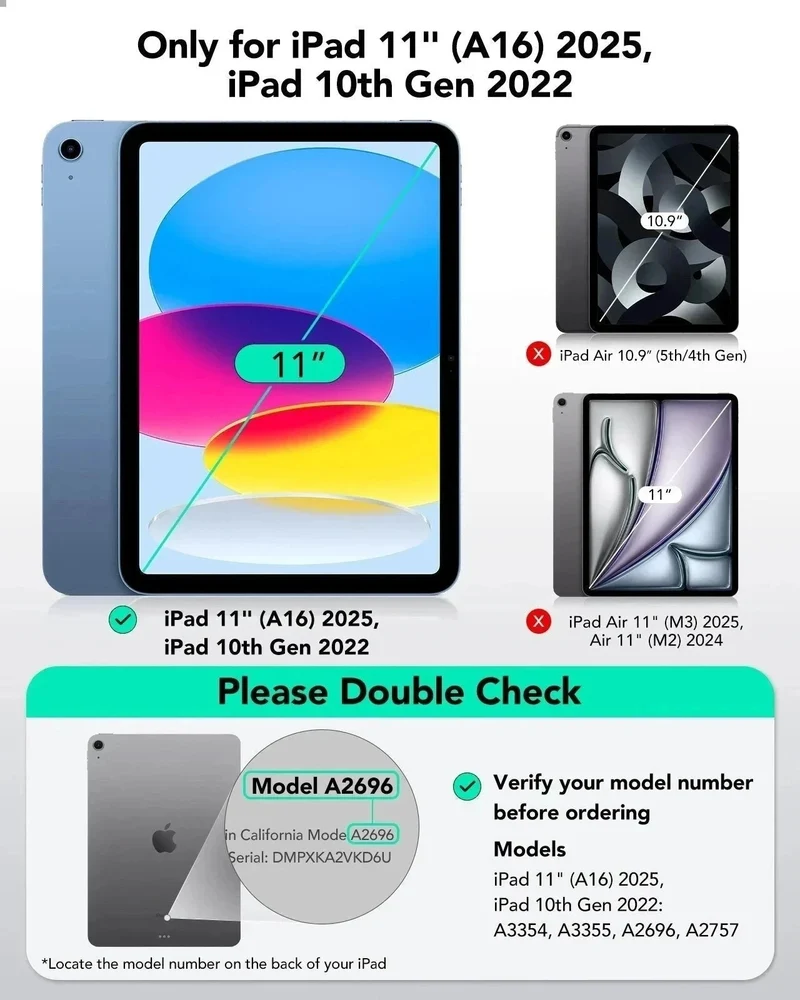 iPad 11" (A16, 2025) Rebound Magnetic Keyboard Case Paper-Feel Bundle - US Layout-Black