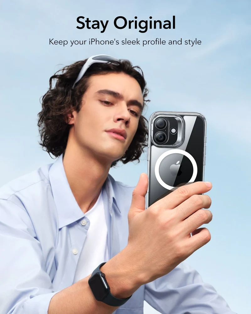 iPhone 17 Classic Hybrid Magnetic Case (Camera Control, Stash Stand) - Clear
