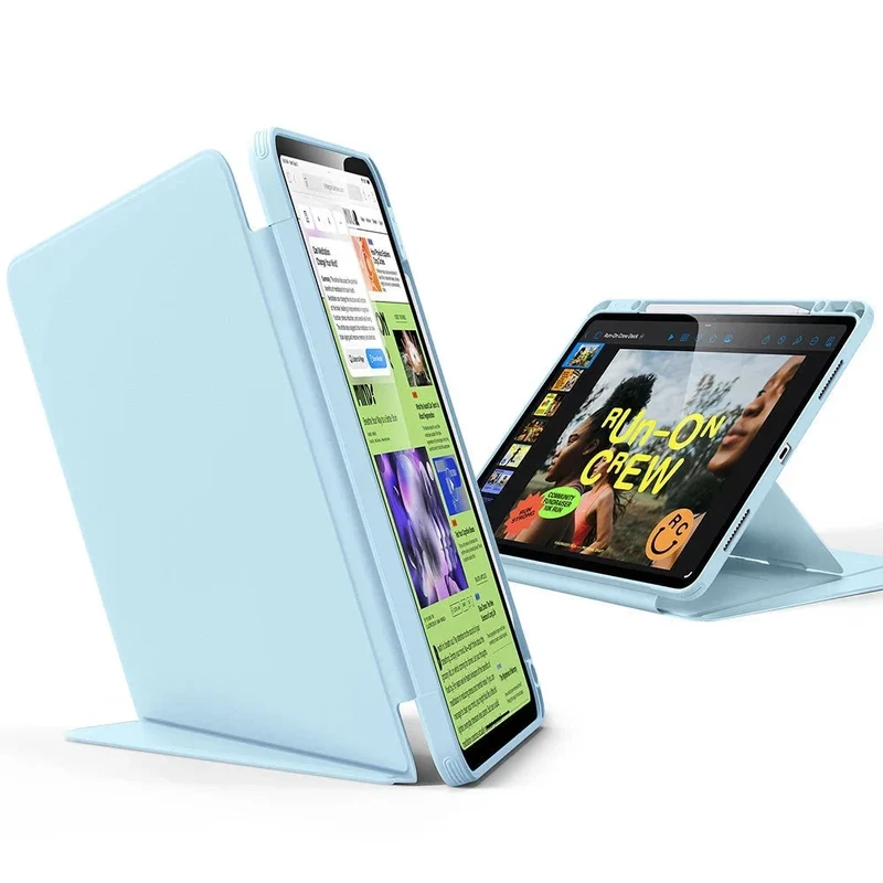 iPad Air 13" (2024) Flip Magnetic Case with Pencil Holder - Sky Blue