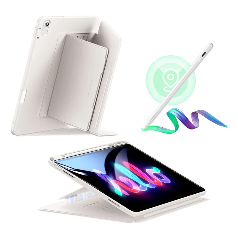 iPad Air 13" (M3) 2025 Bundle Flip Magnetic Case with Geo Digital Pencil- Starlight