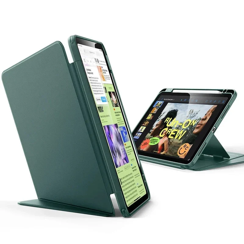 iPad Air 11" (2024) Bundle Flip Magnetic Case with Geo Digital Pencil - Green