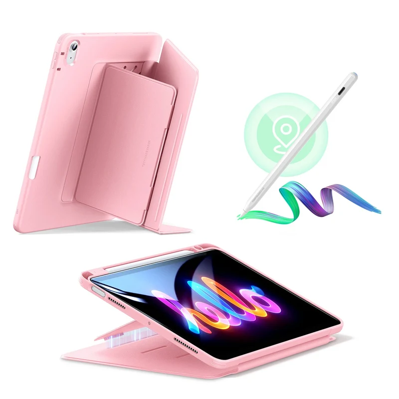 iPad Air 11" (M3) 2025 Bundle Flip Magnetic Case with Geo Digital Pencil - Pink